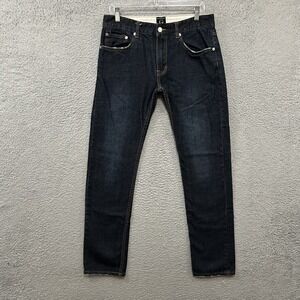 Goodale Jeans Mens 32x32 Blue Denim Selvedge The Tailored Skinny Dark Wash Adult
